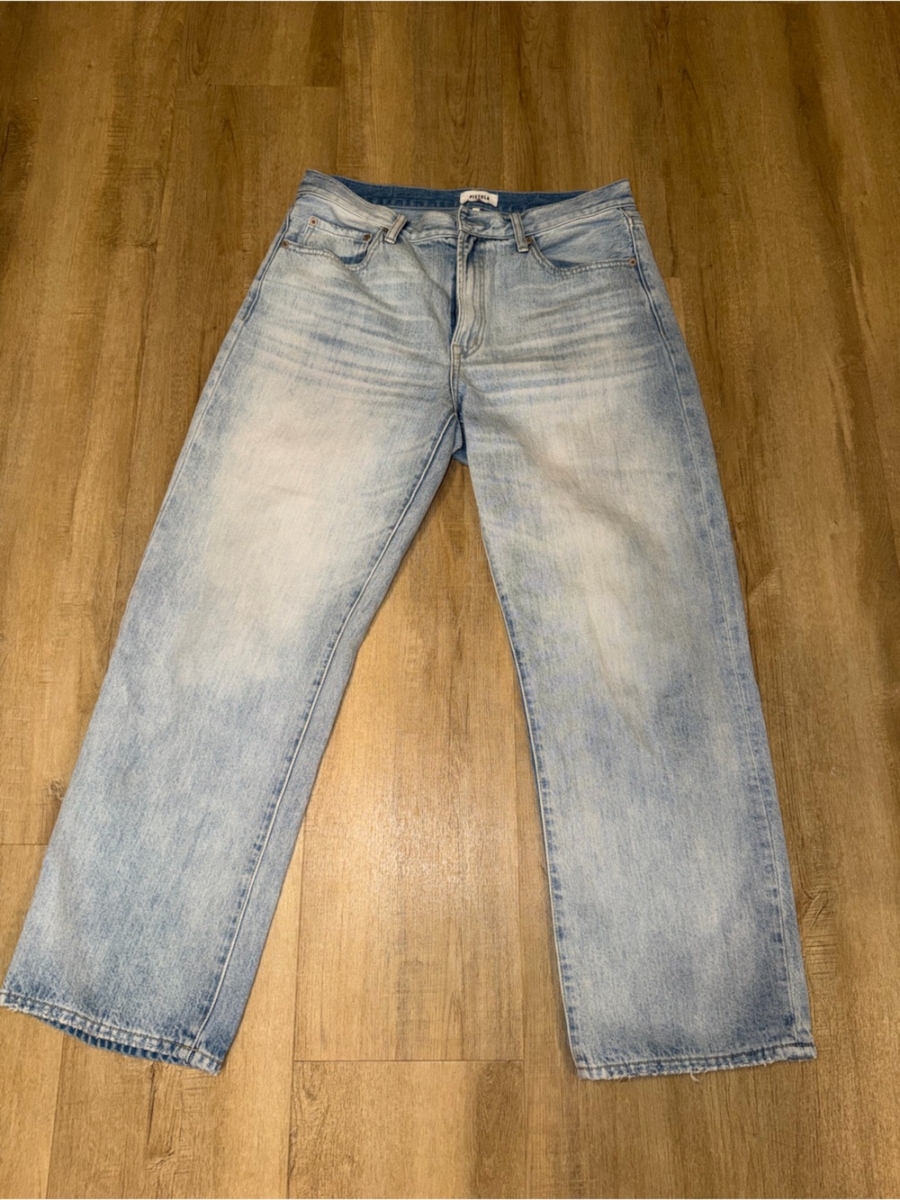 pistola Light Wash Straight Leg Jeans